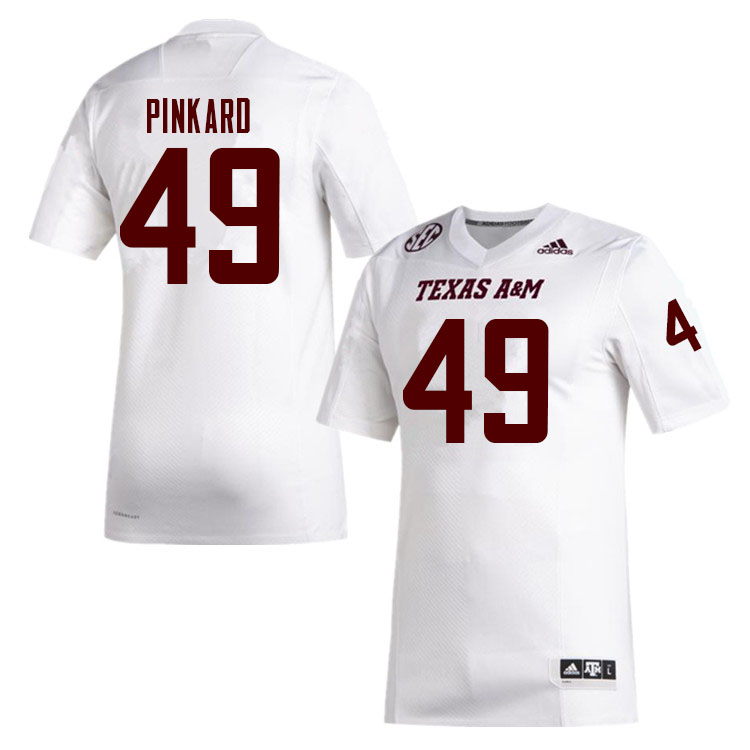 Men #49 Dion Pinkard Texas A&M Aggies College Football Jerseys Sale-White